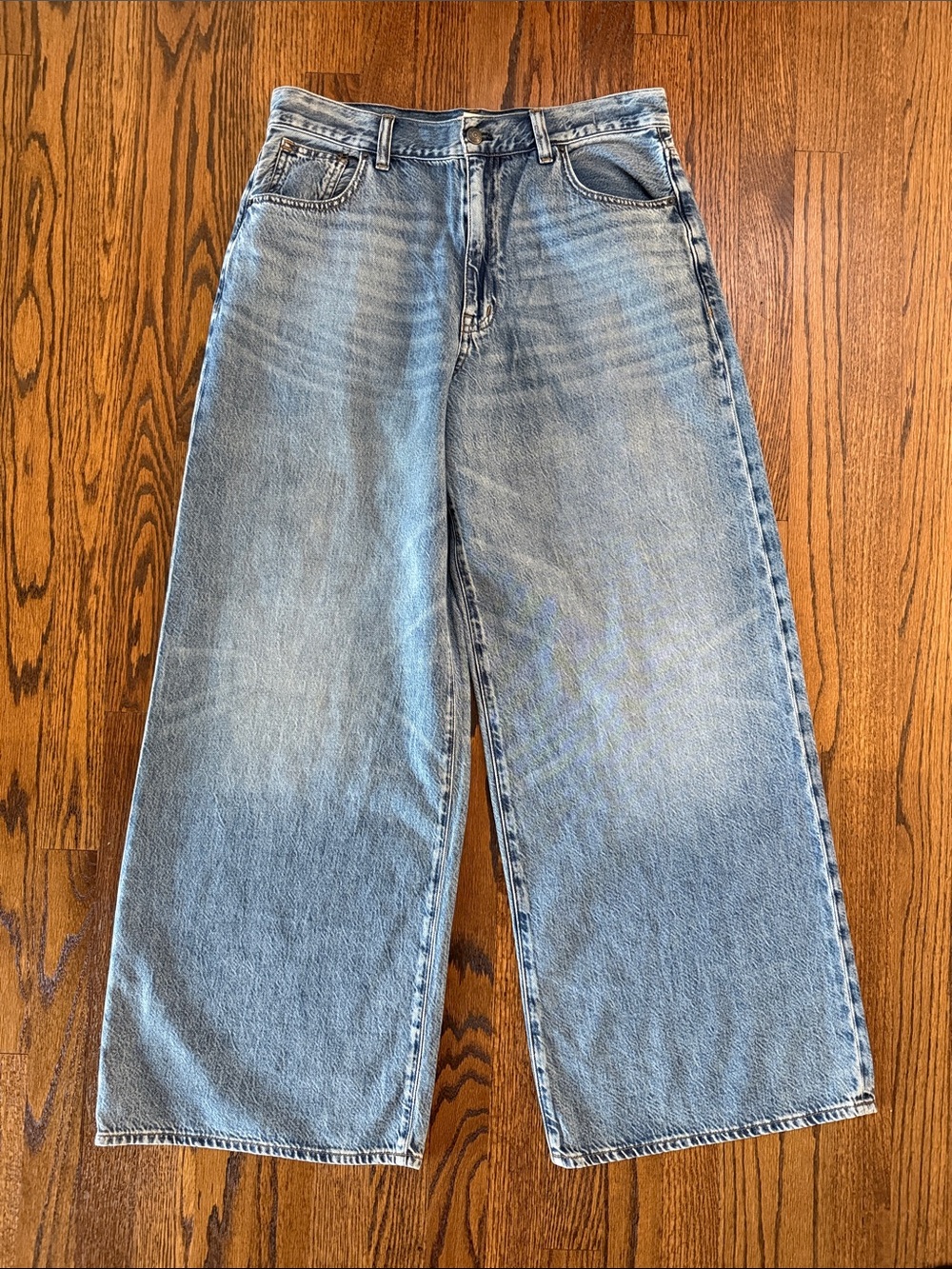Madewell Women’s 30 Faded Blue Wide-Leg Denim Jeans